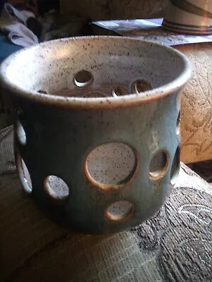 Buy Vintage Poole Pottery Stoneware Tea Light Holder Green & Blue Sea Glazes 3.5  • 10£
