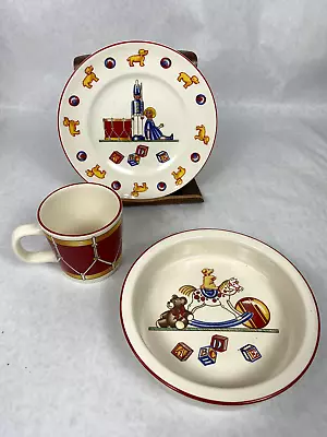 Buy Tiffany & Co Child Dish Set Bowl Plate Cup Masons England Toy Soldier VTG 1992 • 55.98£