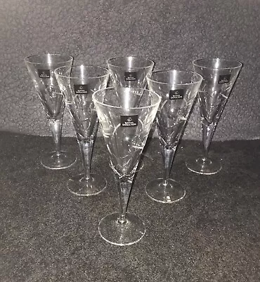 Buy Six Royal Doulton Wine / Champagne Flutes In The Lunar Design • 79.95£