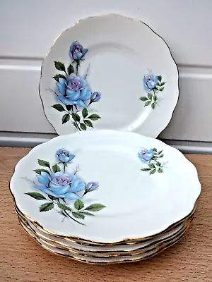 Buy Royal Standard Bone China ‘Fascination’ Blue Rose 6 X Tea  Side Plates 16.5cm • 8£