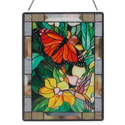 Buy Flower Butterfly Wall Hanging Stained New Year Gifts Glass Window Hangings • 7.69£