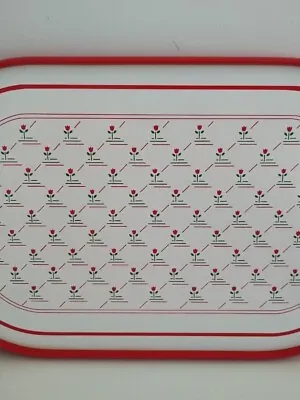 Buy Vintage 80s Pop Art Abstract Red White Flower Tray Kitchenware Homeware Barware • 9.99£