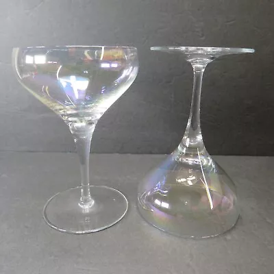 Buy Set 2 Bohemia Crystal-Crystalex Tall Sherbet/Champagne Shrimp Glasses Iridescent • 14.35£