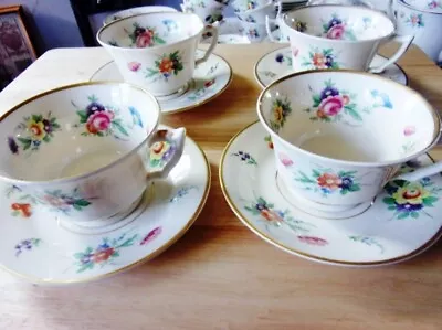 Buy Syracuse Old Ivory Aberdeen Selma 4 Tea Cups & Saucer  Sets - Beautiful Floral • 31.14£