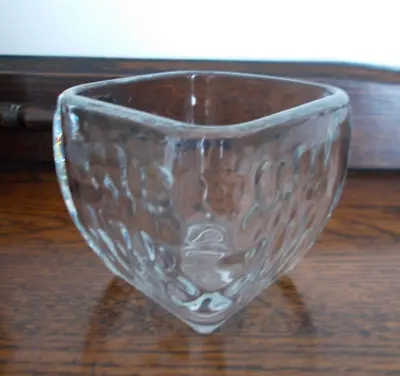 Buy Large Heavy Thick Clear Glass Square Shaped Candle Tea Light Holder Tapered Side • 5£