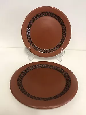 Buy Royal Worcester “ Crown Ware” Terracotta Colour Side Plates X2 Rare Pattern • 16£