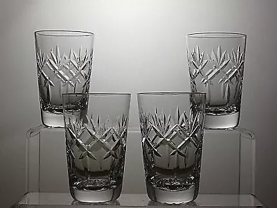 Buy Webb Corbett Crystal Set Of 4 Prince Charles Cut Glass Flat Tumblers 3 3/4 - 33A • 24.99£