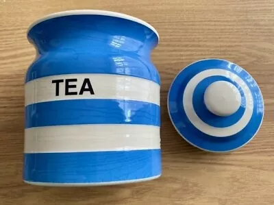 Buy  T.G. Cloverleaf Cornishware Blue & White Tea Storage Jar With Lid • 10.99£