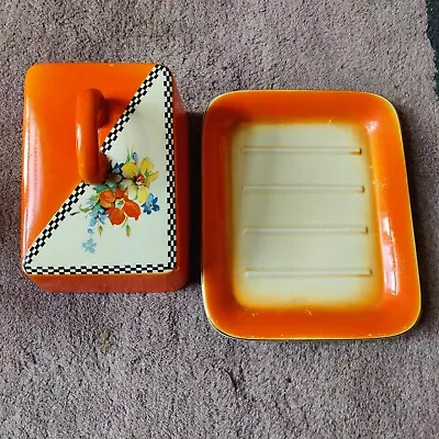 Buy Art Deco Style Vintage BCM Nelson Ware Bright Orange Cheese Dish Stamped 11/35 • 9.99£