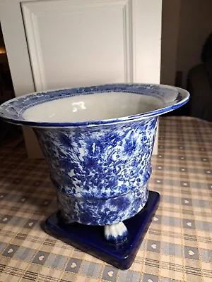 Buy Victoria Ware Ironstone Blue &White Footed Jardenier.  • 30£