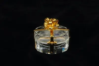 Buy Rare Swarovski Crystal Accents Round Gift Box With Gold Bow • 72.04£