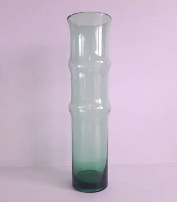 Buy Vintage Scandinavian Style Green Bamboo Form Hooped Art Glass Vase 197mm • 11.99£