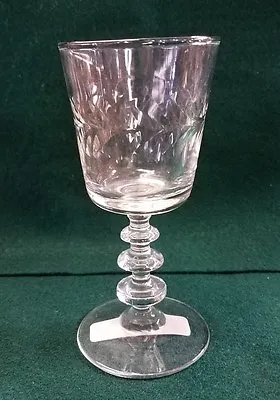 Buy Vintage Crystal Stem Cordial Glass Goblet - Laurel Design With 3 Wafer Stem 5  • 8.60£