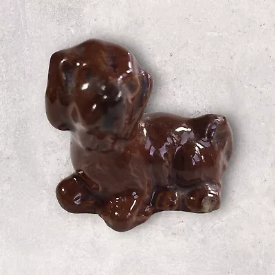 Buy Puppy Dog Wade Whimsie Figurine Ornament Bone China Brown Glaze - 5cm • 6£