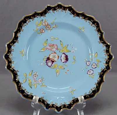 Buy Ridgway Pattern 290 Hand Painted Floral Cobalt & Gold Blue Earthenware Plate • 154.90£