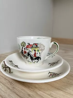 Buy Vintage Alfred Meakin ‘Tally Ho‘ Cup, Saucer And Side Plate Trio • 10£