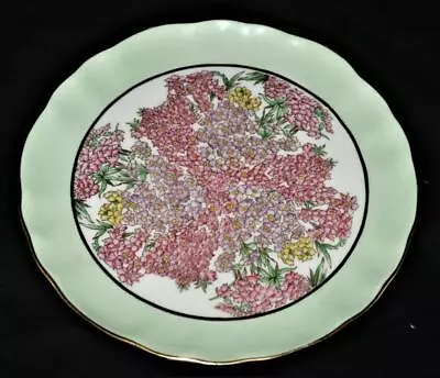 Buy Hammersley, 3106 Red Purple Yellow Flowers Green Trim Dessert Salad Plate 8 1/8  • 16.39£