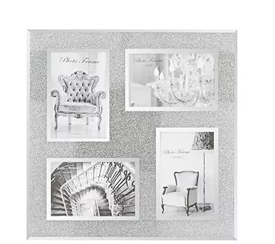 Buy EagleWiz Silver Sparkle Crystal Effect Bling Mirror Multi Picture Collage 6x4 • 16.99£