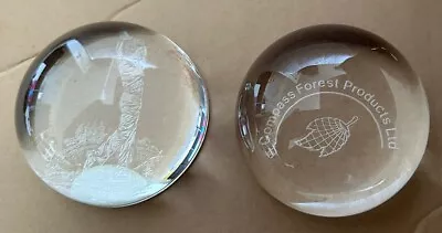 Buy Two Glass Paperweights One Royal Doulton Finest Crystal • 8£
