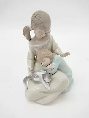 Buy Vintage Rare Lladro  Little Sister  #1534 Girls With Cat Collectible Figurine • 9.99£