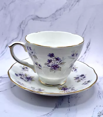Buy Duchess Woodside 350 Bone China Teacup Saucer England Sweet Violet Grannycore • 14.41£