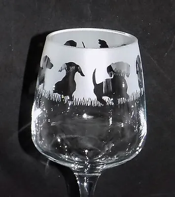 Buy New 'DACHSHUND' Hand Etched Large Wine Glass With Gift Box - Unique Gift! • 13.99£