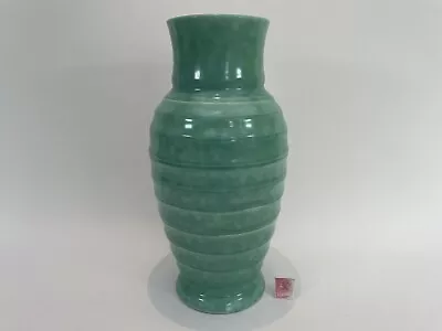 Buy Vintage Poole Pottery Shagreen Large Decorative Ribbed Vase Art Deco No 972 • 79.99£