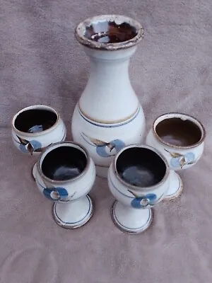 Buy Studio Pottery Caraffe And 4 Goblets Set • 10£