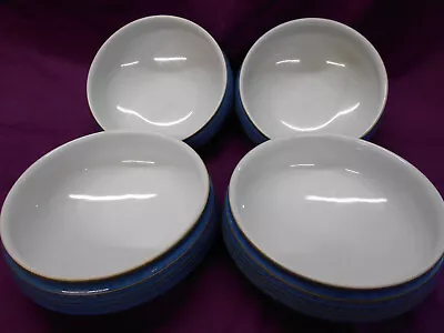 Buy Blue Denby Ware 4 X Large Cereal Bowls (approx. 6  Diameter By 2.5  Depth) • 15.99£