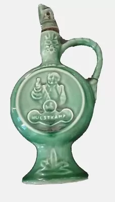 Buy Vintage Early 20th C. Gouda Pottery Green Moonflask Hulstkamp - 7.25” Tall • 23.75£