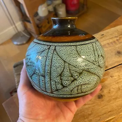 Buy Vintage Celtic Pottery Nelwyn Cornwall – Rounded Vase – Great! – • 14.99£