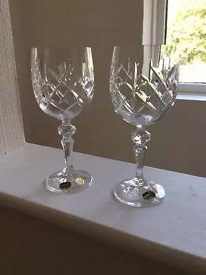 Buy Bohemia Crystal Wine Glasses Made In Czech Republic Rolled Edge Foot 7 X 2.3/4 I • 29£