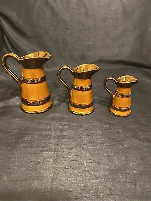 Buy Lord Nelson Pottery Antique Copper Gold Coloured Lustre Ware Jug Set Ornamental • 39.99£