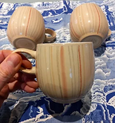 Buy Denby Caramel Stripes  - 3 Mugs In Good Used Condition • 16.99£