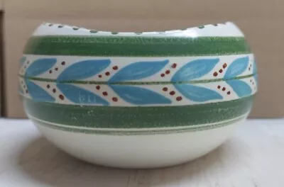 Buy Honiton Pottery Collard Designs Blue Leaf Green Uneven Rim 11x5.5cm • 3.49£