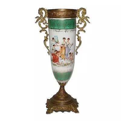 Buy 16  Sevres Style Porcelain Footed Amphora Vase Handled Signed Doecker Antique  • 148.95£