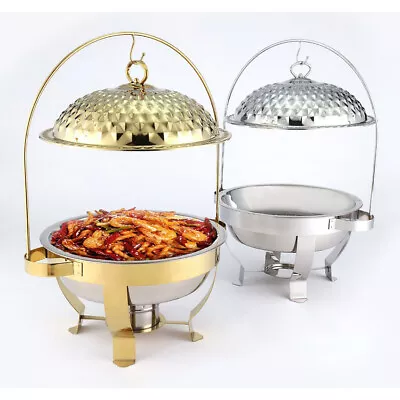 Buy Buffet Tray Chafing Dish Food Warmer Round Food Plate Stainless Steel Two Sizes • 80.50£