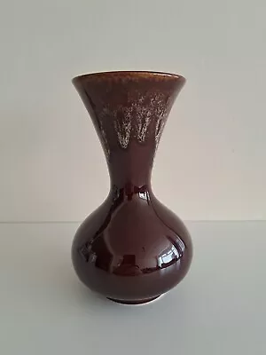 Buy Kernewek Studio Pottery Dripware Vase Brown Glazed Cornwall Vintage 19x9cm • 9.50£