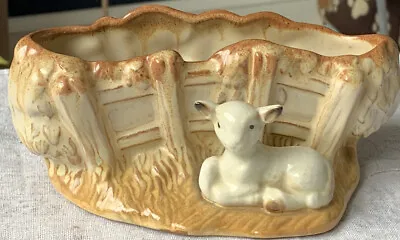Buy Vintage Hornsea Pottery Lamb At Fence Posie Vase. VGC. • 7.99£