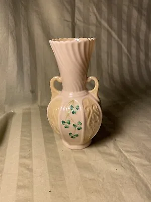 Buy Belleek Irish Porcelain 2- Handled Panel Vase 5th Mark, 1955-1965 EUC! • 9.60£