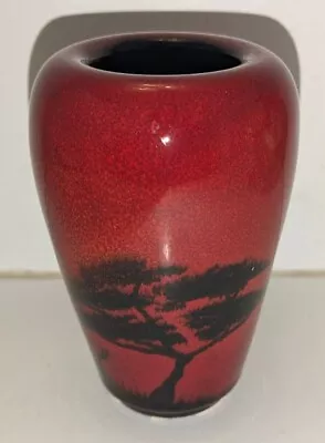 Buy Gorgeous Small Poole Pottery FlambÉ Red Vase - African Sky Pattern  • 14£