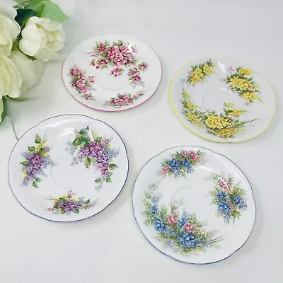Buy Royal Albert Blossom Time Series Tea Cup Saucers Plates Multi-floral Lot Of 4 • 28.48£