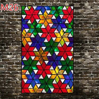 Buy Vintage Stained Window Film Glass Sticker Opaque Self Adhesived Church Decor DIY • 9.47£