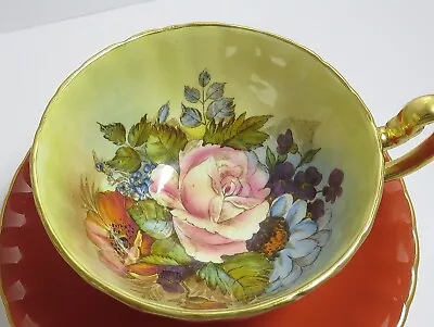 Buy Gorgeous  Aynsley Bone China Cabbage Rose Cup & Saucer Signed J.a Bailey #2 • 72£