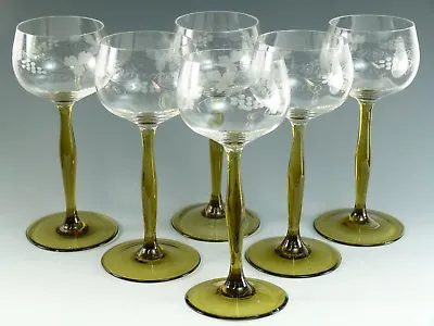 Buy BOHEMIAN Crystal - Antique Fruiting Vine - Coloured Hock Glasses - Set Of 6 • 199.99£