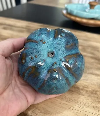 Buy Studio Pottery Blue Drip Glazed Sea Urchin Decoration Figurine Ornament • 15£