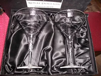 Buy ROYAL DOULTON CRYSTAL - PAIR SATURN MARTINI 250 Ml GLASSES BNIB • 22.99£