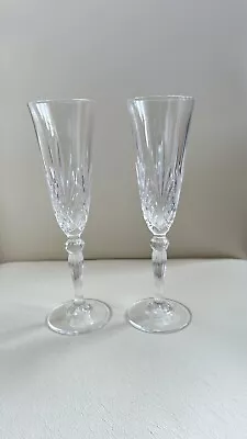 Buy Pair Crystal Champagne Flute Elegant Glasses Tall 22 Cm Diameter 6 Cm • 8.79£