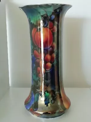 Buy BURLEIGH WARE - LUSTRE VASE - FRUIT PATTERN - 10 1/4 INCHES - CIRC 1930s - • 45£