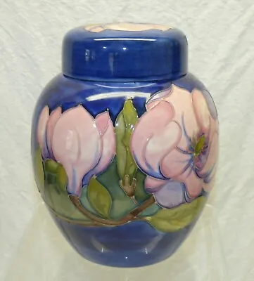 Buy Signed Moorcroft Blue 8  Ginger Jar Pink Magnolia Vtg Art Pottery England Label • 254.53£
